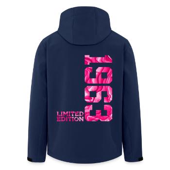 63RD BIRTHDAY PINK LIMITED EDITION 1963 - Men’s Recycled Softshell Jacket by Stanley/Stella - navy - Back - AI Model Male 185 light (185cm)