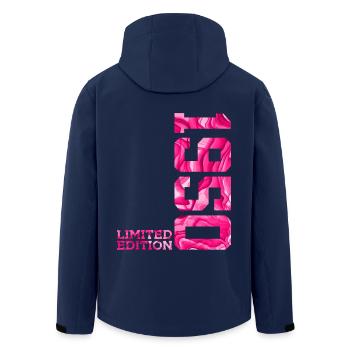 76TH BIRTHDAY PINK LIMITED EDITION 1950 - Men’s Recycled Softshell Jacket by Stanley/Stella - navy - Back - AI Model Male 185 light (185cm)