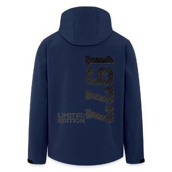 49TH BIRTHDAY LIMITED EDITION 1977 - Men’s Recycled Softshell Jacket by Stanley/Stella - navy - Back - AI Model Male 185 light (185cm)