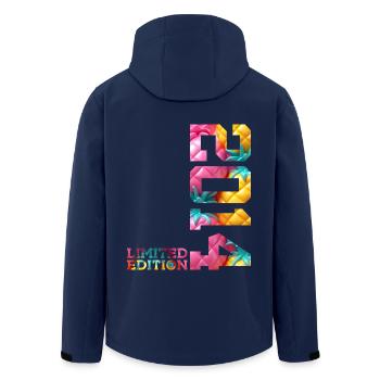 12. GEBURTSTAG LIMITED EDITION 2014 - Recycelte Männer Softshell-Jacke von Stanley/Stella - Navy - Hinten - AI Model Male 185 light (185cm)