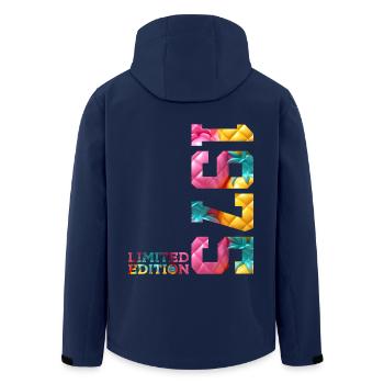 51ST BIRTHDAY LIMITED EDITION 1975 - Men’s Recycled Softshell Jacket by Stanley/Stella - navy - Back - AI Model Male 185 light (185cm)