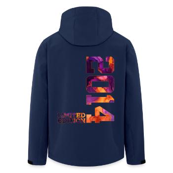 LIMITED EDITION 2014 12 JAHRE 12. GEBURTSTAG - Recycelte Männer Softshell-Jacke von Stanley/Stella - Navy - Hinten - AI Model Male 185 light (185cm)