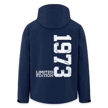 53RD BIRTHDAY LIMITED EDITION 1973 - Men’s Recycled Softshell Jacket by Stanley/Stella - navy - Back - AI Model Male 185 light (185cm)