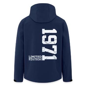 55TH BIRTHDAY LIMITED EDITION 1971 - Men’s Recycled Softshell Jacket by Stanley/Stella - navy - Back - AI Model Male 185 light (185cm)