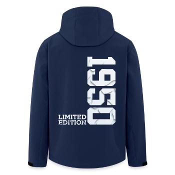 76TH BIRTHDAY LIMITED EDITION 1950 - Men’s Recycled Softshell Jacket by Stanley/Stella - navy - Back - AI Model Male 185 light (185cm)