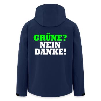 Grüne Nein Danke - Recycelte Männer Softshell-Jacke von Stanley/Stella - Navy - Hinten - AI Model Male 185 light (185cm)