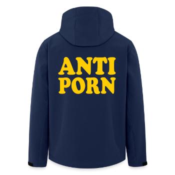 Anti porno - Recycelte Männer Softshell-Jacke von Stanley/Stella - Navy - Hinten - AI Model Male 185 light (185cm)