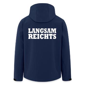 Langsam reichts - Recycelte Männer Softshell-Jacke von Stanley/Stella - Navy - Hinten - AI Model Male 185 light (185cm)