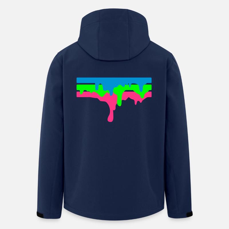 100% Graffiti Color DRIPS - Men’s Recycled Softshell Jacket by Stanley/Stella - navy