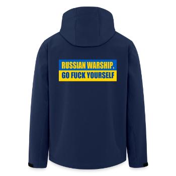 russian warship go f yourself - Men’s Recycled Softshell Jacket by Stanley/Stella - navy - Back - AI Model Male 185 light (185cm)