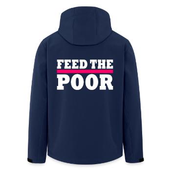 Feed the poor - Men’s Recycled Softshell Jacket by Stanley/Stella - navy - Back - AI Model Male 185 light (185cm)