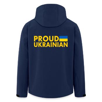 Proud ukrainian - Men’s Recycled Softshell Jacket by Stanley/Stella - navy - Back - AI Model Male 185 light (185cm)