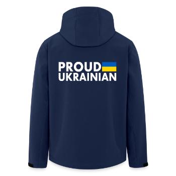 Proud ukrainian - Men’s Recycled Softshell Jacket by Stanley/Stella - navy - Back - AI Model Male 185 light (185cm)
