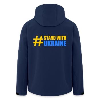 stand with ukraine - Men’s Recycled Softshell Jacket by Stanley/Stella - navy - Back - AI Model Male 185 light (185cm)