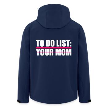 To do list your mom - Men’s Recycled Softshell Jacket by Stanley/Stella - navy - Back - AI Model Male 185 light (185cm)