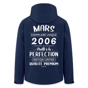 20-jähriges Jubiläum – März 2006 Perfektion - Recycelte Männer Softshell-Jacke von Stanley/Stella - Navy - Hinten - AI Model Male 185 light (185cm)