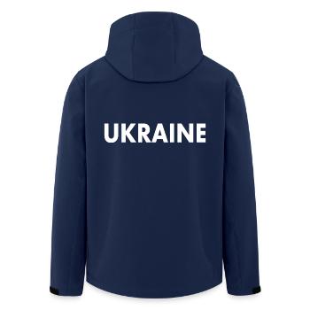 Ukraine - Recycelte Männer Softshell-Jacke von Stanley/Stella - Navy - Hinten - AI Model Male 185 light (185cm)