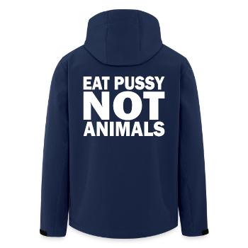 Eat pussy not animals - Recycelte Männer Softshell-Jacke von Stanley/Stella - Navy - Hinten - AI Model Male 185 light (185cm)