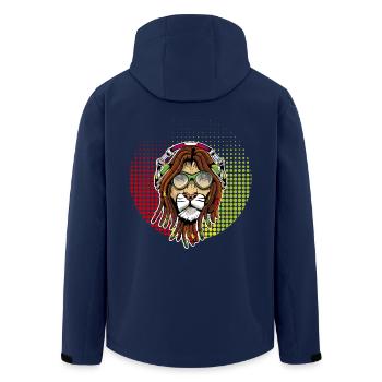 Rastafarian lion - Men’s Recycled Softshell Jacket by Stanley/Stella - navy - Back - AI Model Male 185 light (185cm)