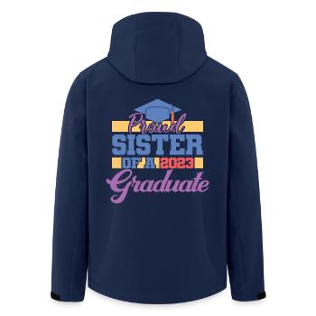 Stolze Schwester eines Abschlussgeschenks 2023 - Recycelte Männer Softshell-Jacke von Stanley/Stella - Navy - Hinten - AI Model Male 185 light (185cm)