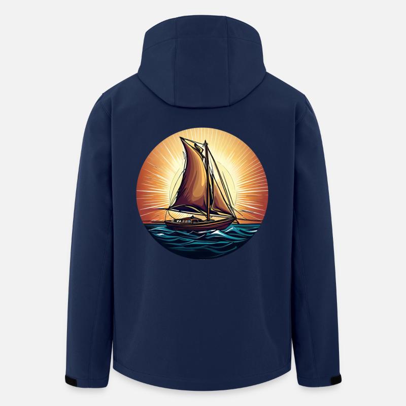 Sailing ship in the sunset - Men’s Recycled Softshell Jacket by Stanley/Stella - navy