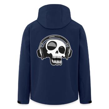Crâne rétro avec casque Art Design - Veste softshell homme en polyester recyclé Stanley/Stella - marine - Dos - AI Model Male 185 light (185cm)