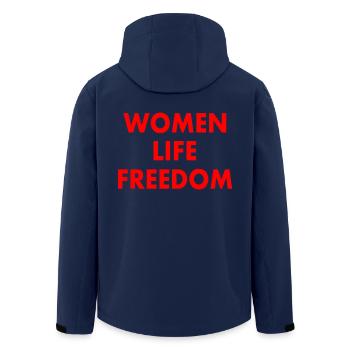 Women life freedom - Men’s Recycled Softshell Jacket by Stanley/Stella - navy - Back - AI Model Male 185 light (185cm)