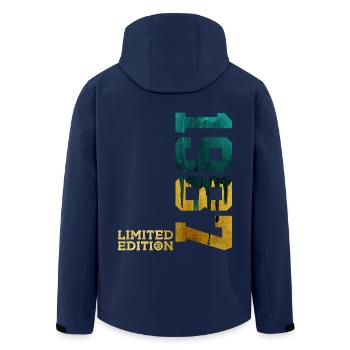 39TH BIRTHDAY LIMITED EDITION 1987 - Men’s Recycled Softshell Jacket by Stanley/Stella - navy - Back - AI Model Male 185 light (185cm)