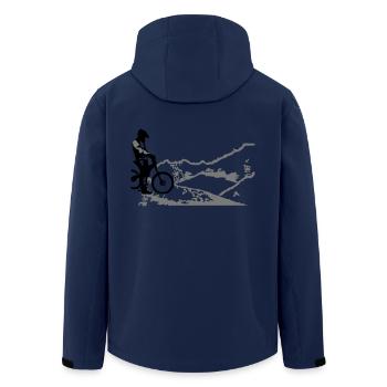 downhill at lago di garda - Men’s Recycled Softshell Jacket by Stanley/Stella - navy - Back - AI Model Male 185 light (185cm)