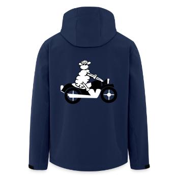 sheep_motorrad_1 - Recycelte Männer Softshell-Jacke von Stanley/Stella - Navy - Hinten - AI Model Male 185 light (185cm)