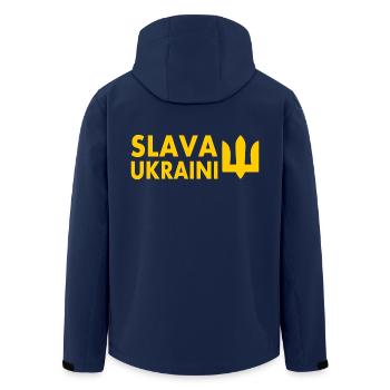 Slava ukraini - Men’s Recycled Softshell Jacket by Stanley/Stella - navy - Back - AI Model Male 185 light (185cm)