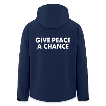 Give peace a chance - Men’s Recycled Softshell Jacket by Stanley/Stella - navy - Back - AI Model Male 185 light (185cm)