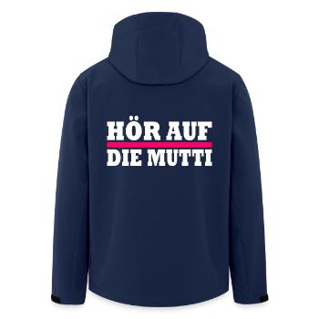 Hör auf die mutti - Recycelte Männer Softshell-Jacke von Stanley/Stella - Navy - Hinten - AI Model Male 185 light (185cm)