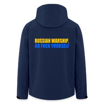 russian warship go f yourself - Men’s Recycled Softshell Jacket by Stanley/Stella - navy - Back - AI Model Male 185 light (185cm)
