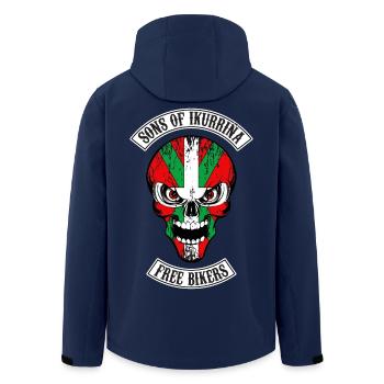 sons of ikurrina 02 - Men’s Recycled Softshell Jacket by Stanley/Stella - navy - Back - AI Model Male 185 light (185cm)
