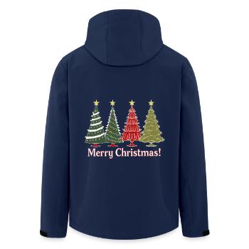Christmas Tree Christmas Tree Merry Christmas Trees - Men’s Recycled Softshell Jacket by Stanley/Stella - navy - Back - AI Model Male 185 light (185cm)