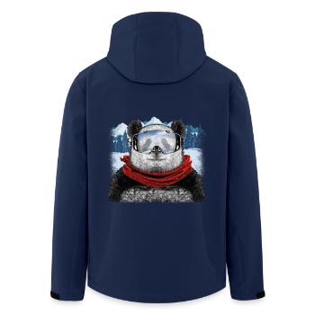 ski panda - Men’s Recycled Softshell Jacket by Stanley/Stella - navy - Back - AI Model Male 185 light (185cm)