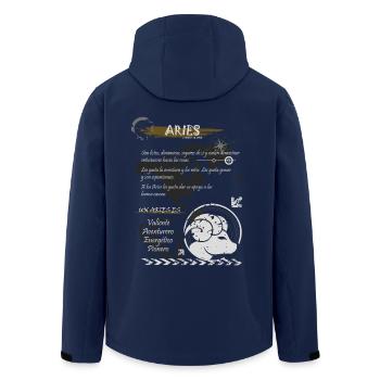 ARIES SIGN - Men’s Recycled Softshell Jacket by Stanley/Stella - navy - Back - AI Model Male 185 light (185cm)