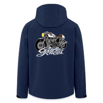 Motorrad Bike Cafe Racer Vintage Design - Recycelte Männer Softshell-Jacke von Stanley/Stella - Navy - Hinten - AI Model Male 185 light (185cm)