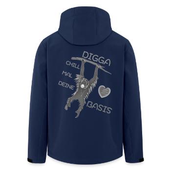 DIGGA CHILL MAL DEINE BASIS - Recycelte Männer Softshell-Jacke von Stanley/Stella - Navy - Hinten - AI Model Male 185 light (185cm)