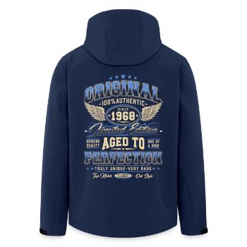 Original 1968 Vintage Born Birthday Gift - Men’s Recycled Softshell Jacket by Stanley/Stella - navy - Back - AI Model Male 185 light (185cm)