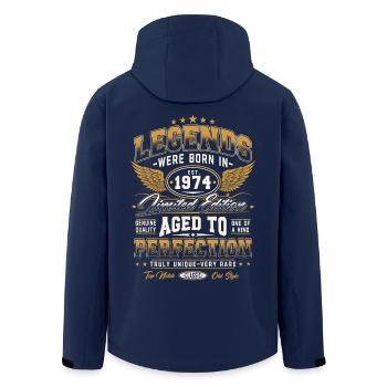 1974 Vintage Born Legends Birthday Gift - Men’s Recycled Softshell Jacket by Stanley/Stella - navy - Back - AI Model Male 185 light (185cm)