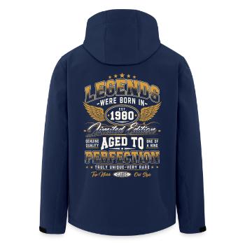 1980 ' s Vintage Born Legends cadeau d’anniversaire - Veste softshell homme en polyester recyclé Stanley/Stella - marine - Dos - AI Model Male 185 light (185cm)