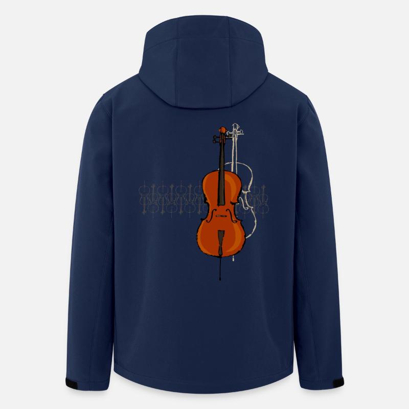 Violoncelle Design 2 noir - Veste softshell homme en polyester recyclé Stanley/Stella - marine