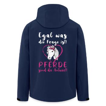 Pferde Reiterin Lustiger Spruch - Recycelte Männer Softshell-Jacke von Stanley/Stella - Navy - Hinten - AI Model Male 185 light (185cm)