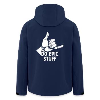 Do Epic Stuff Surfer Surfing Shaka Windsurfer Surf - Men’s Recycled Softshell Jacket by Stanley/Stella - navy - Back - AI Model Male 185 light (185cm)