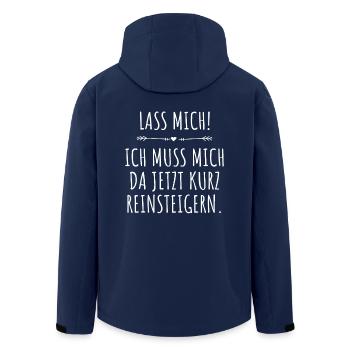 Lass Mich Ich Muss Mich Da Jetzt Kurz Reinsteigern - Recycelte Männer Softshell-Jacke von Stanley/Stella - Navy - Hinten - AI Model Male 185 light (185cm)