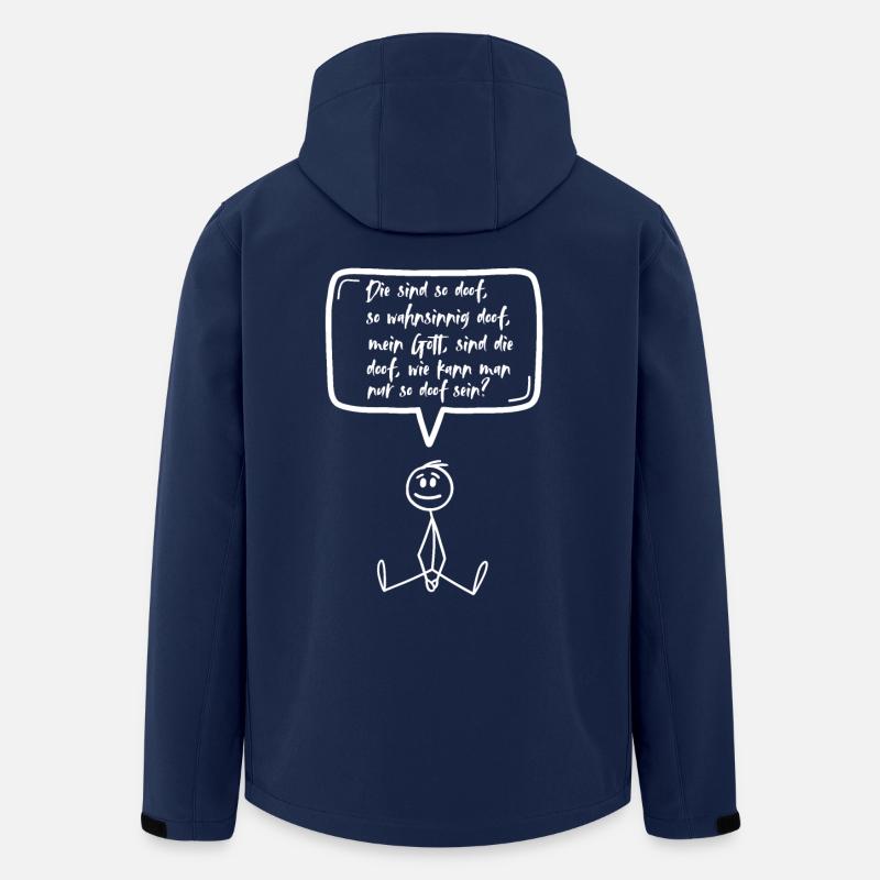 Drôle Goofy Stick Figure Déclaration Bulle de dialogue - Veste softshell homme en polyester recyclé Stanley/Stella - marine