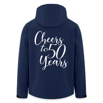 Cheers To 50 Years - Birthday or Anniversary Gift - Men’s Recycled Softshell Jacket by Stanley/Stella - navy - Back - AI Model Male 185 light (185cm)