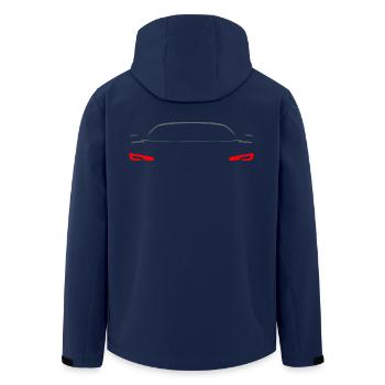 Car Sports Car Silhouette Design - Men’s Recycled Softshell Jacket by Stanley/Stella - navy - Back - AI Model Male 185 light (185cm)